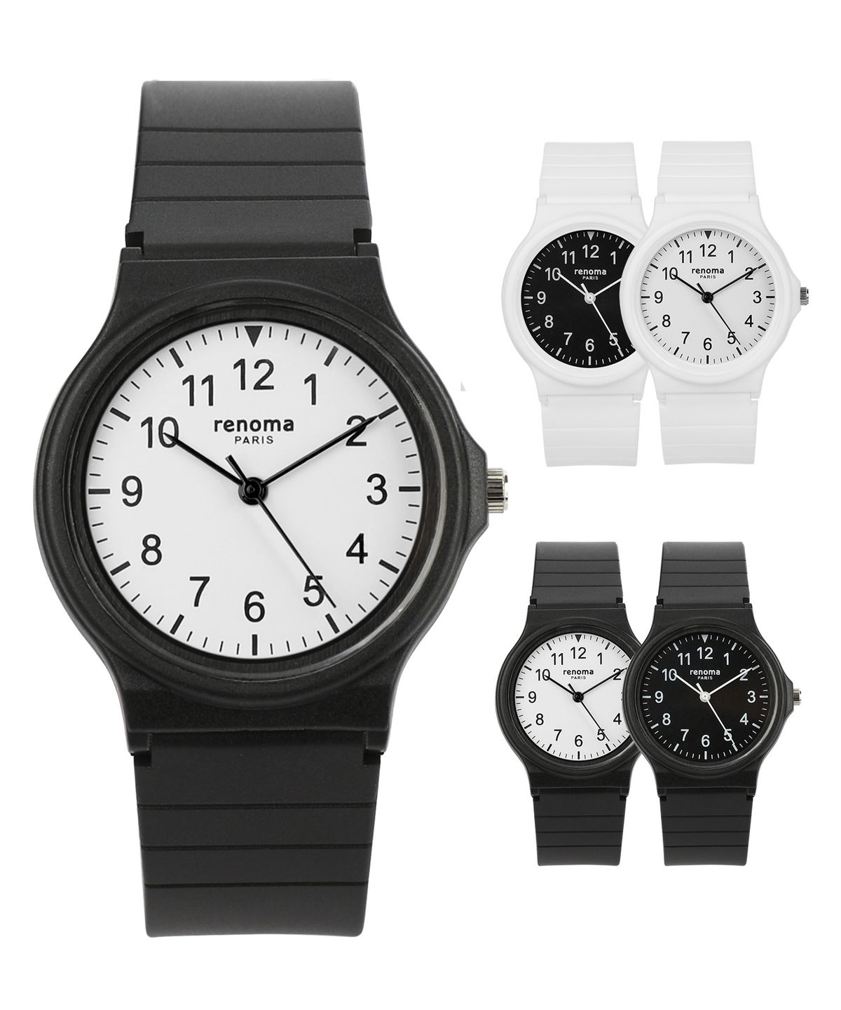 레노마 시계(RENOMA WATCH) renoma 레노마 학생 수능 시험 저소음 아날로그 우레탄 러버시계 RE6000