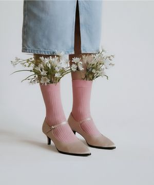 벨로아 발목 스트랩 메리제인 힐굽 (3cm,5cm/5colors)