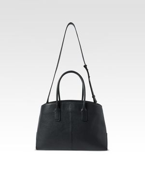 타임리스 레더 백 미디엄 블랙