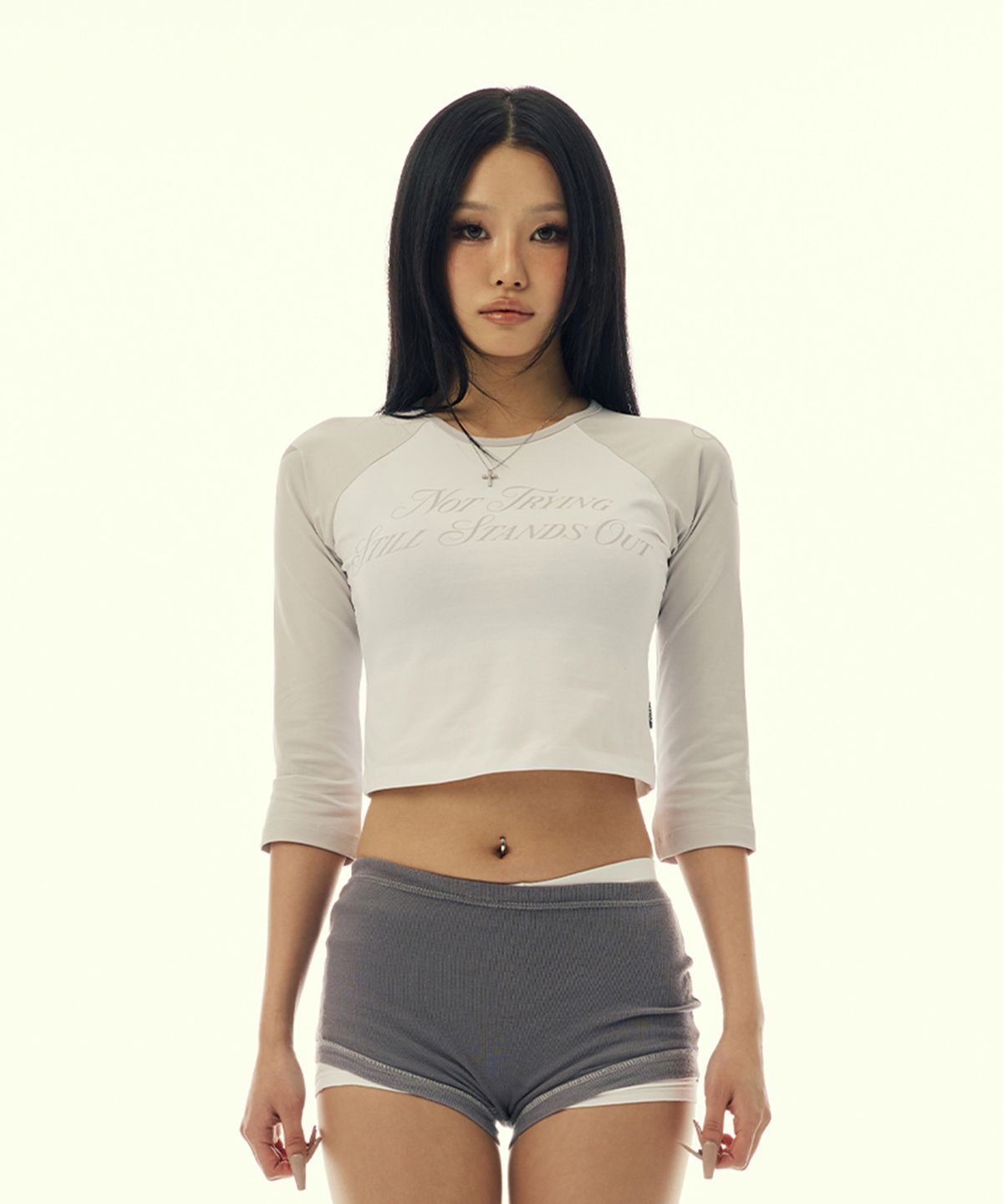 길라아카이브(GILAARCHIVE) TWO TONE RAGLAN LONG SLEEVE_IVORY