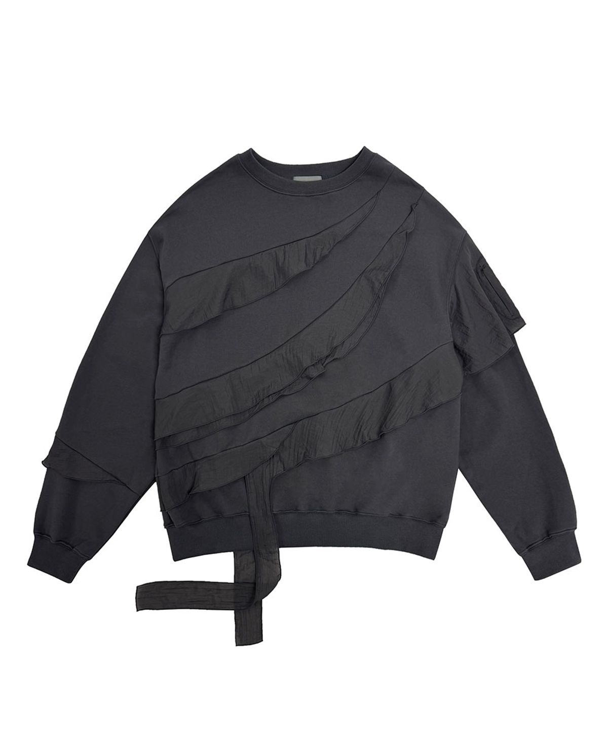 디프런티스(DIFFERENTIS) Sheer Ruffled Sweatshirt (CH)