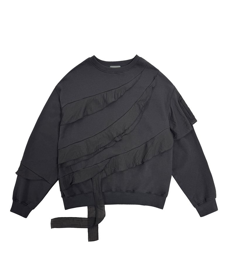 Sheer Ruffled Sweatshirt (CH)