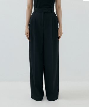 Triangle Tab Wide Slacks (black)