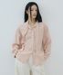 Silky Corset-Back Oversized Blouse (pink)