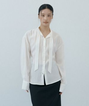 Silky Corset-Back Oversized Blouse (ivory)