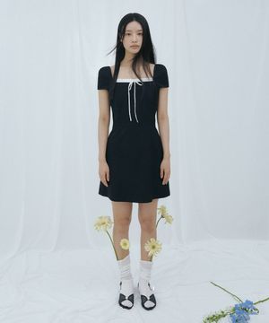 Frill Ribbon Mini One-piece (black)