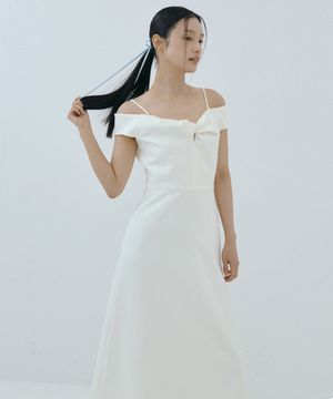 Romantic Twist Strap Dress (ivory)