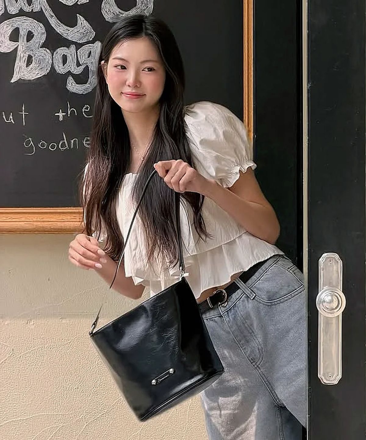 레이몬트(RAIMENT) Stud Band Basket Bag_Black
