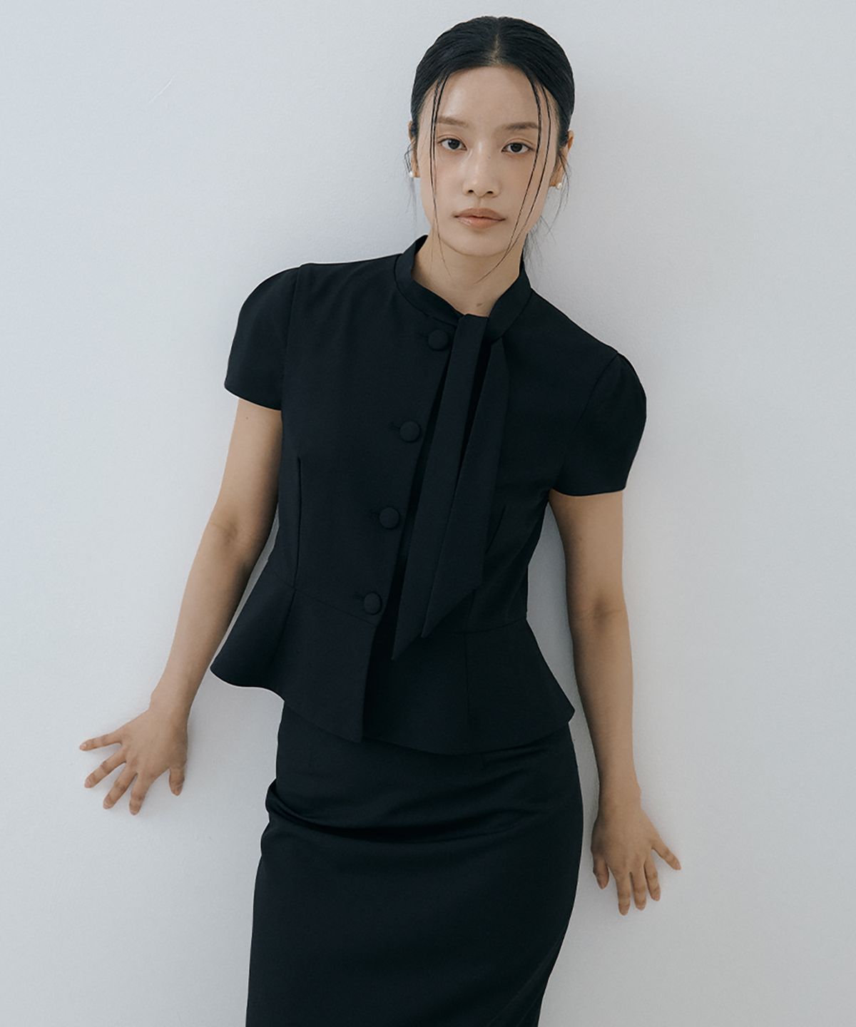 루시르주(LUCIR ZU) Muffler Flare Jacket (black)