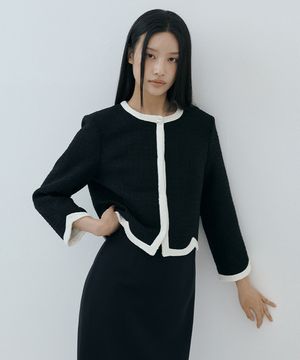 Curved Tweed Jacket (black)