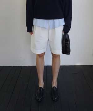 (woman) 릴렉스 투턱 버뮤다 팬츠_White