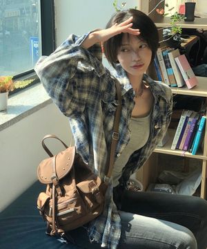 Stud Cover Point Mini Backpack_Brown