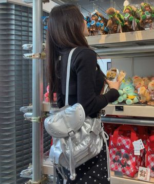 Stud Cover Point Mini Backpack_Silver