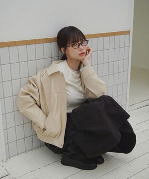 (woman) 로아 크롭 레더 자켓_Butter