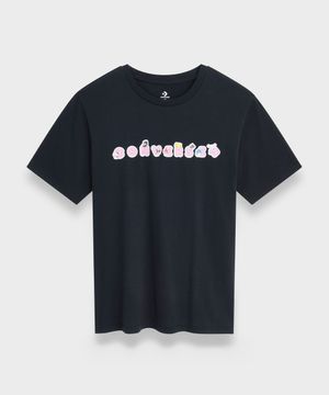 컨버스 X 산리오캐릭터즈 스티커 티셔츠 블랙 CVM5T517-BLK