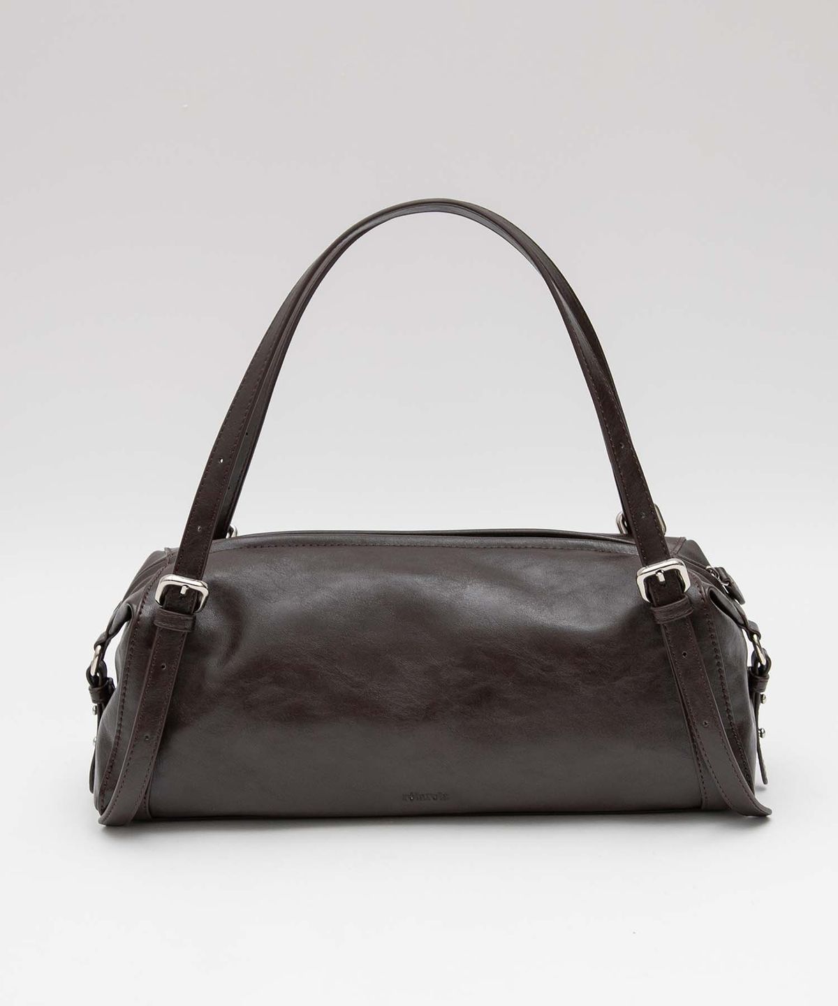 로라로라(ROLAROLA) FAUX LEATHER BUCKLE SHOULDER BAG BROWN