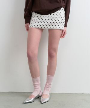DOT MINI SKIRT WHITE