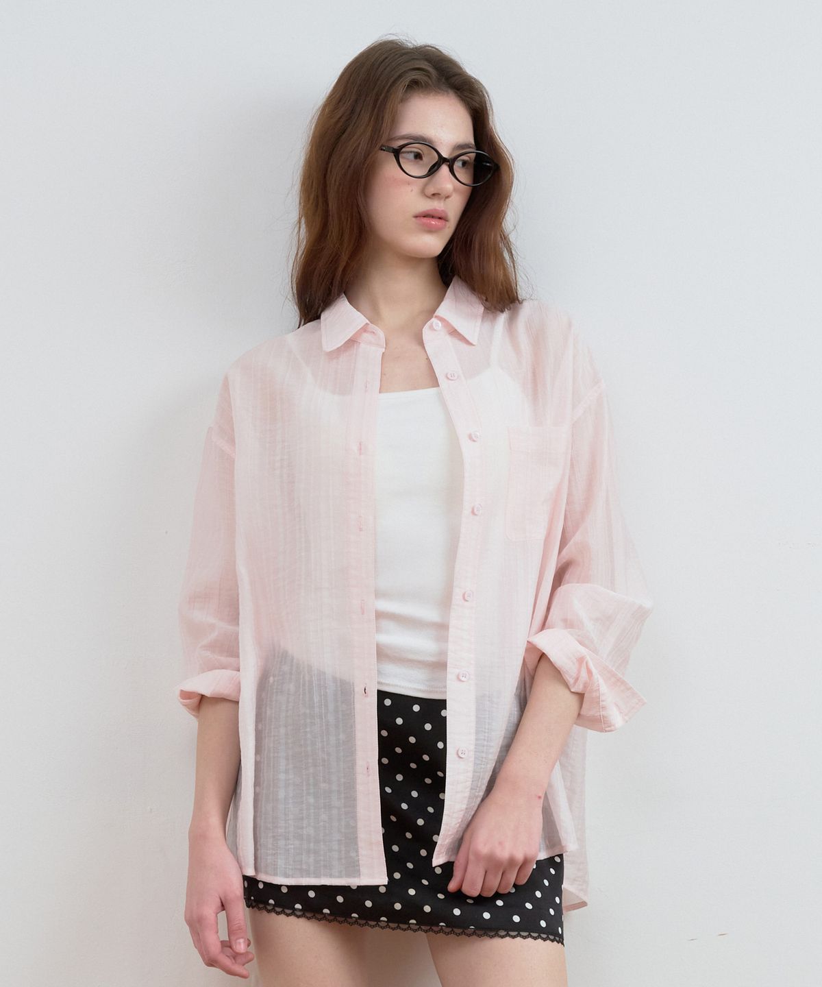 로라로라(ROLAROLA) LOOSE FIT BACK POINT STRIPE SHIRTS L/PK