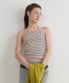 STRIPE HALTER NECK TOP IVORY