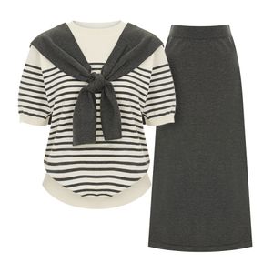 피견단가라니트스커트세트_V6A-CSE008