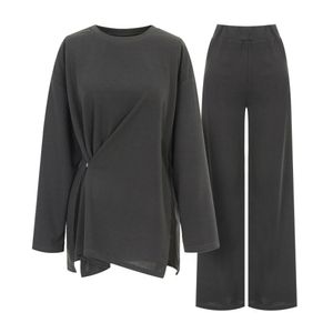 사이드버튼티셔츠와이드팬츠세트_V6A-CSE010