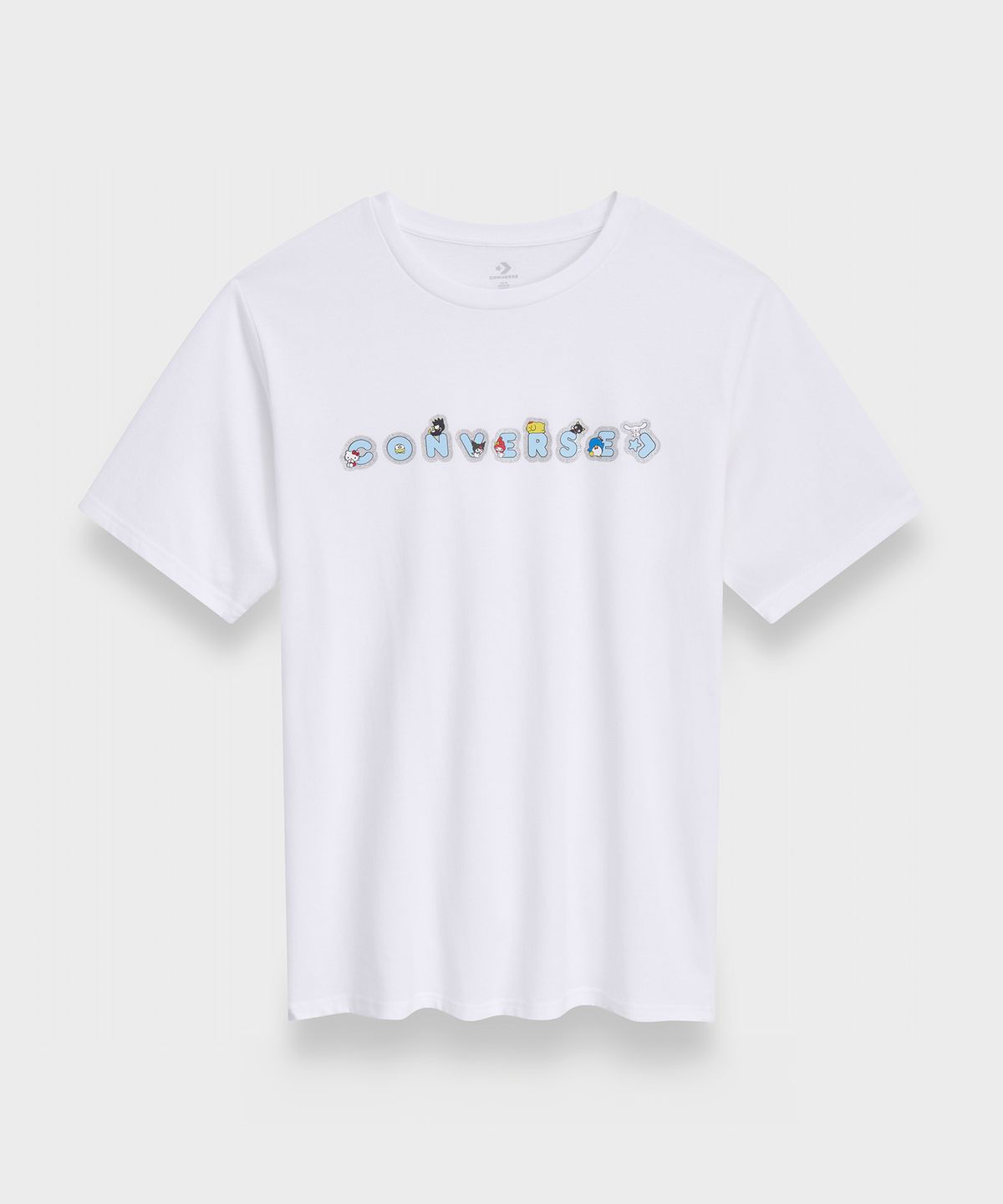 컨버스(CONVERSE) 컨버스 X 산리오캐릭터즈 스티커 티셔츠 화이트 10A CVM5T517-WHT