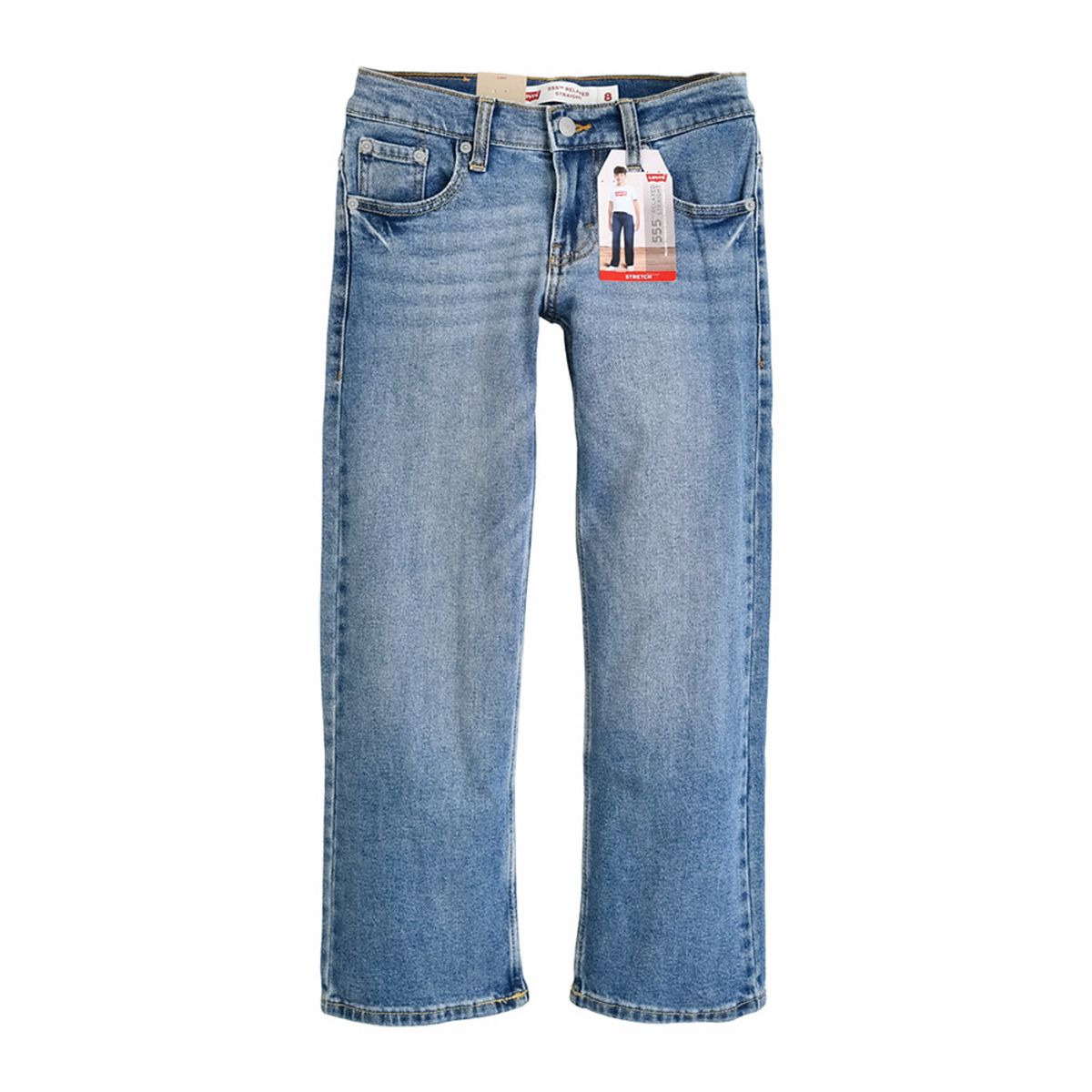 리바이스 키즈(LEVIS KIDS) 555 릴렉스드 스트레이트 진 (주니어) 멜란지 블루
