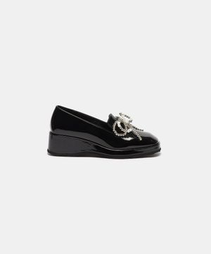 Ribbon loafer(black)_DG1DS26012BLK