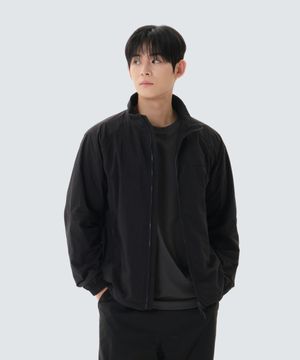 경량 타슬란 컬러블럭 스탠드넥 바람막이 (S26SMLWB58) Black