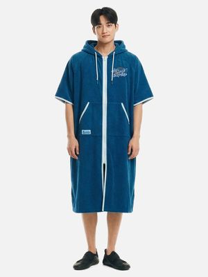 유니 에센셜 집업 솔리드 판초 타월 딥블루 (B6SUWPO201DBL)