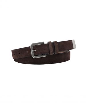 Object Square Tip Suede Belt (Brown)