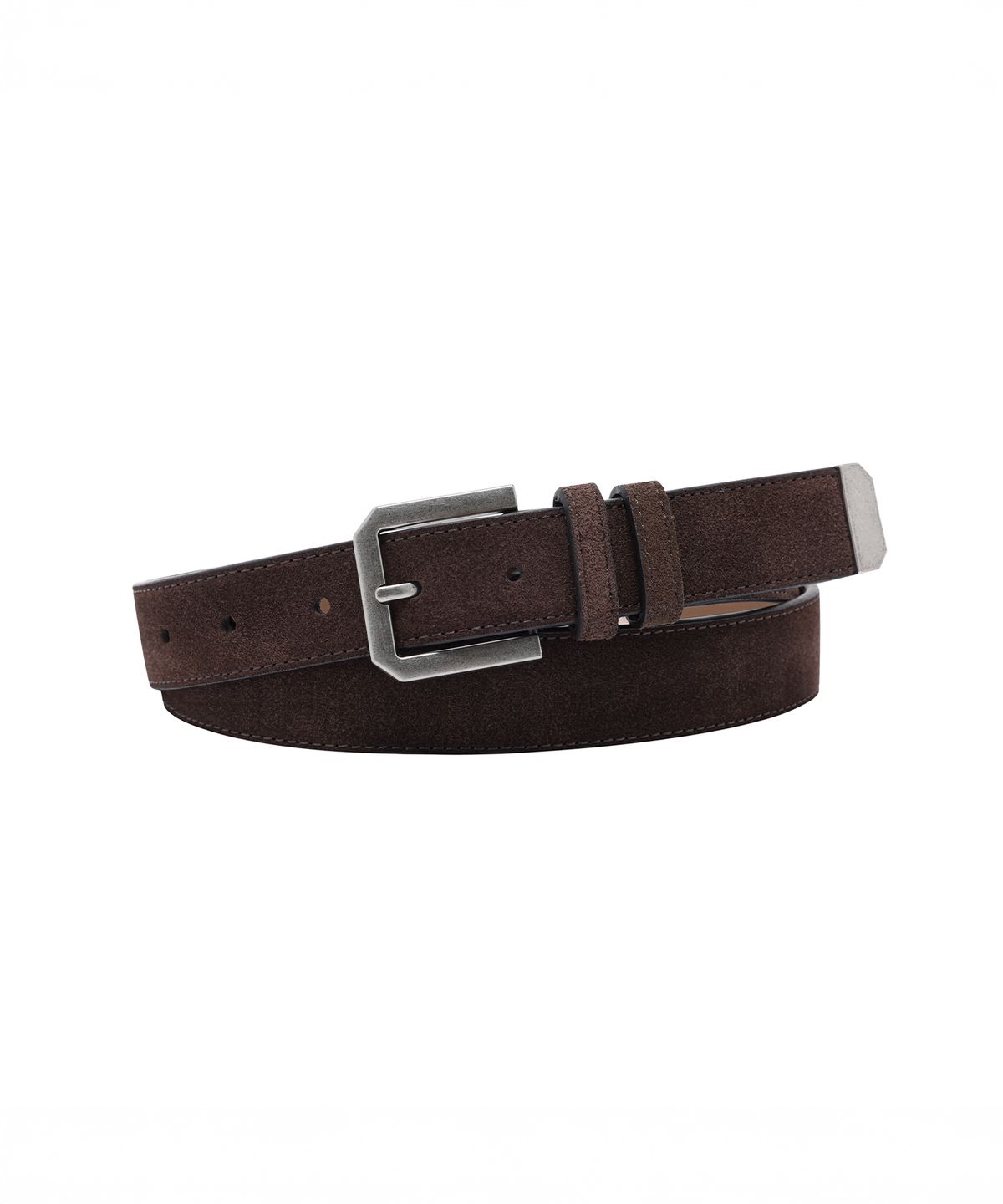 기철(KICHUL) Object Square Tip Suede Belt (Brown)