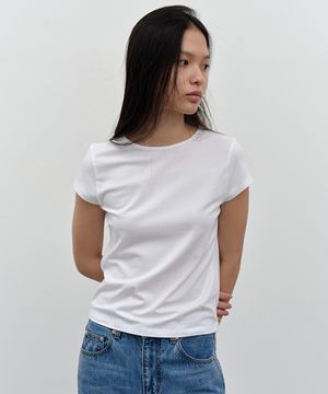 W 모달 반팔 티셔츠 White