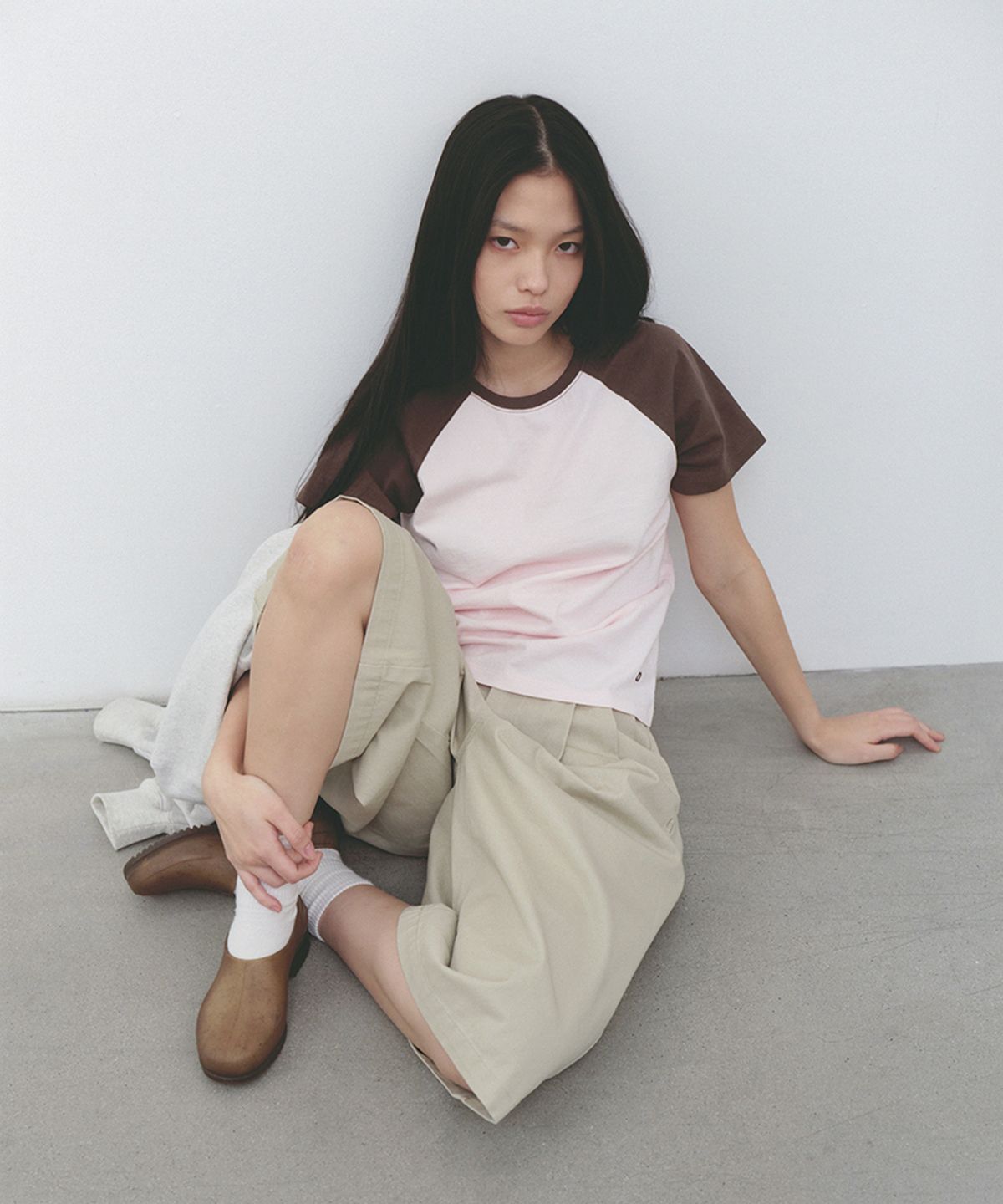 나우(nau) W 래글런 반팔 티셔츠 Light Pink
