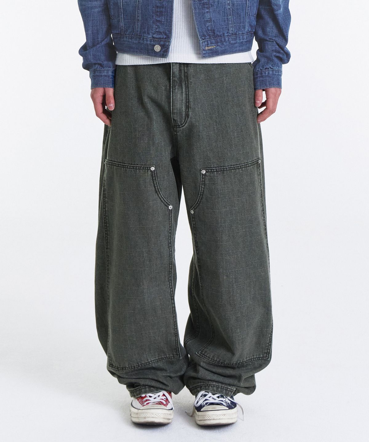 기철(KICHUL) Vintage Double Knee Work Pants (Khaki)