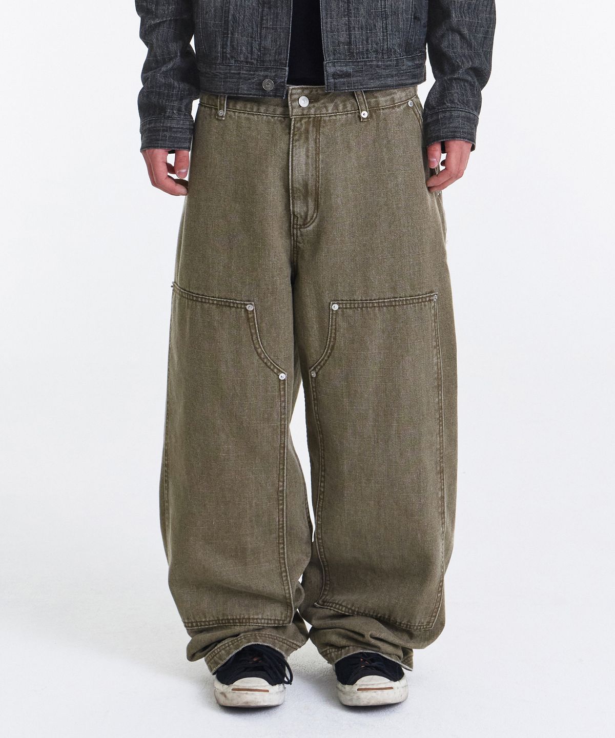 기철(KICHUL) Vintage Double Knee Work Pants (Beige)