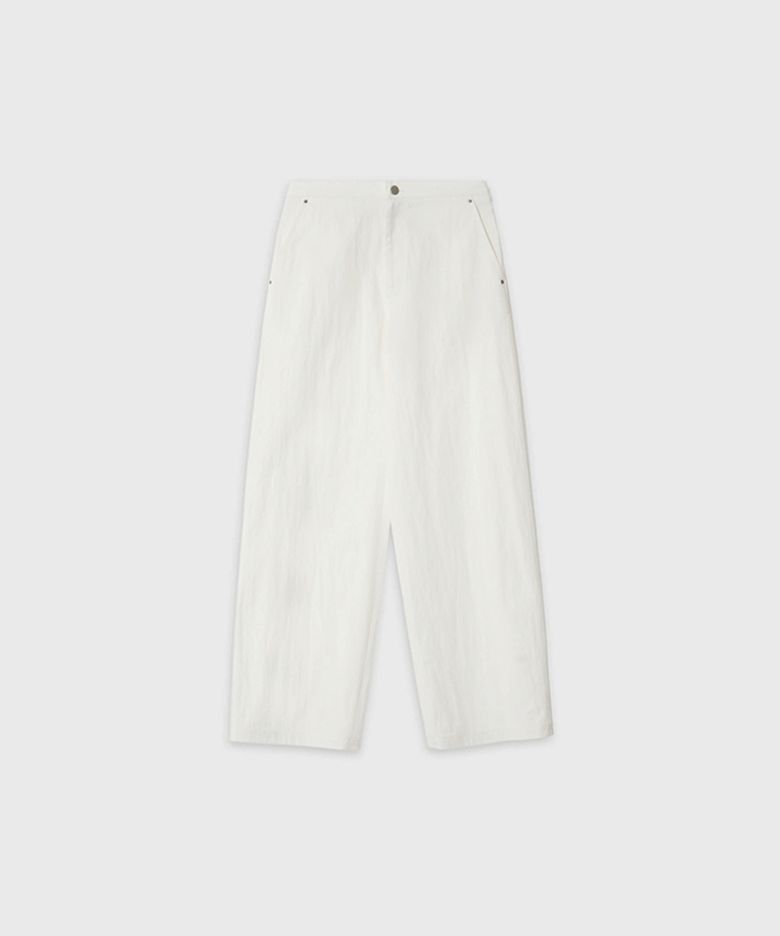 DENIM BARREL TROUSERS_WHITE