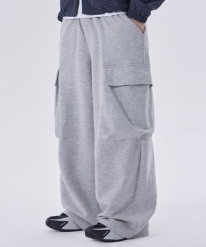 빅포켓 와이드 스웨트팬츠 그레이