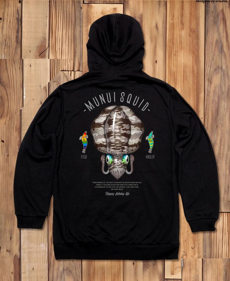 FICO-HOODY-290 익스트림 낚시 브랜드 피코앵글러 무늬오징어 후드티
