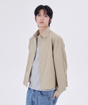 스테디 페이퍼 코튼 크롭 셔츠 베이지