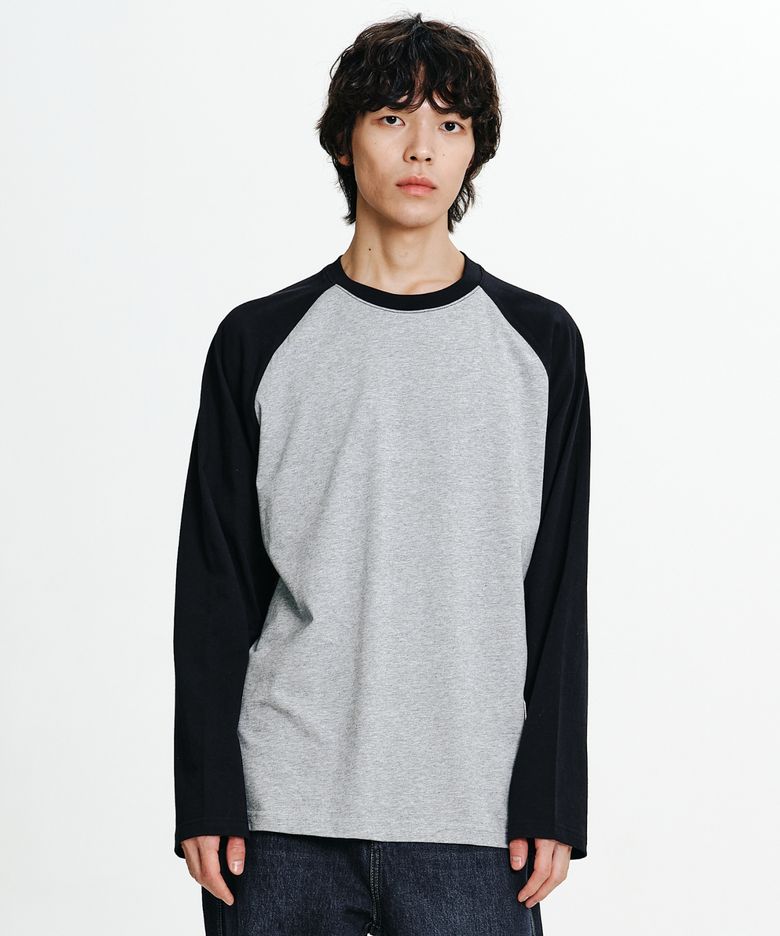 래글런 긴팔 티셔츠 Melange Gray