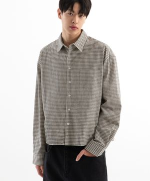 마틴 체크 크롭 셔츠 ( 베이지 )