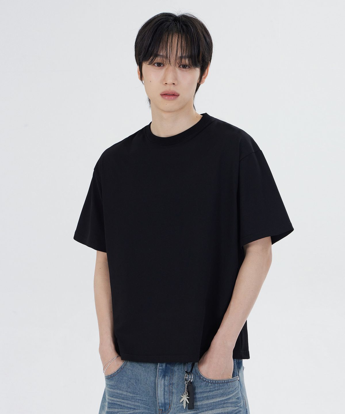 굿라이프웍스(GLW) 데일리 크롭 티셔츠 블랙