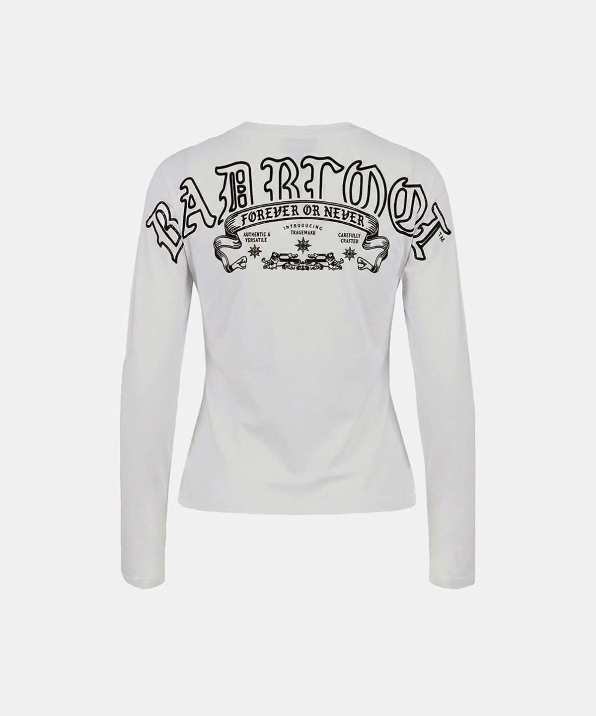 배드블러드(BADBLOOD) Mystic Print Fitted Long Sleeve T-Shirt - White