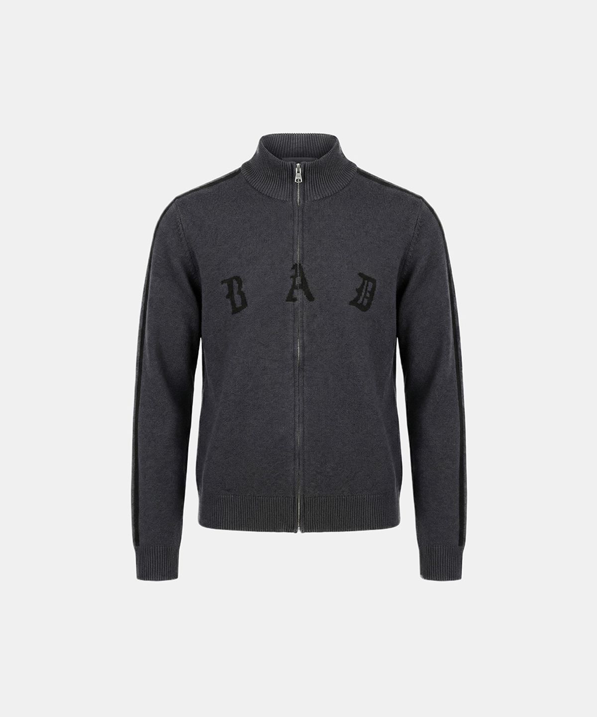 배드블러드(BADBLOOD) BAD Full-Zip Knit Track Top - Blue Gray