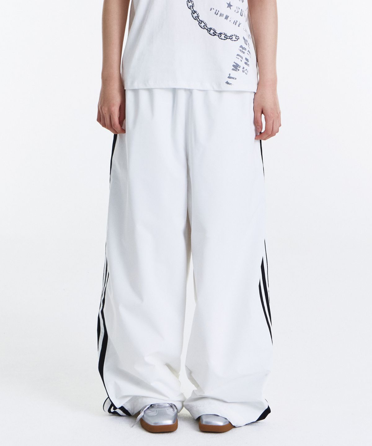 기철(KICHUL) Layer Side Line Track Pants (White)