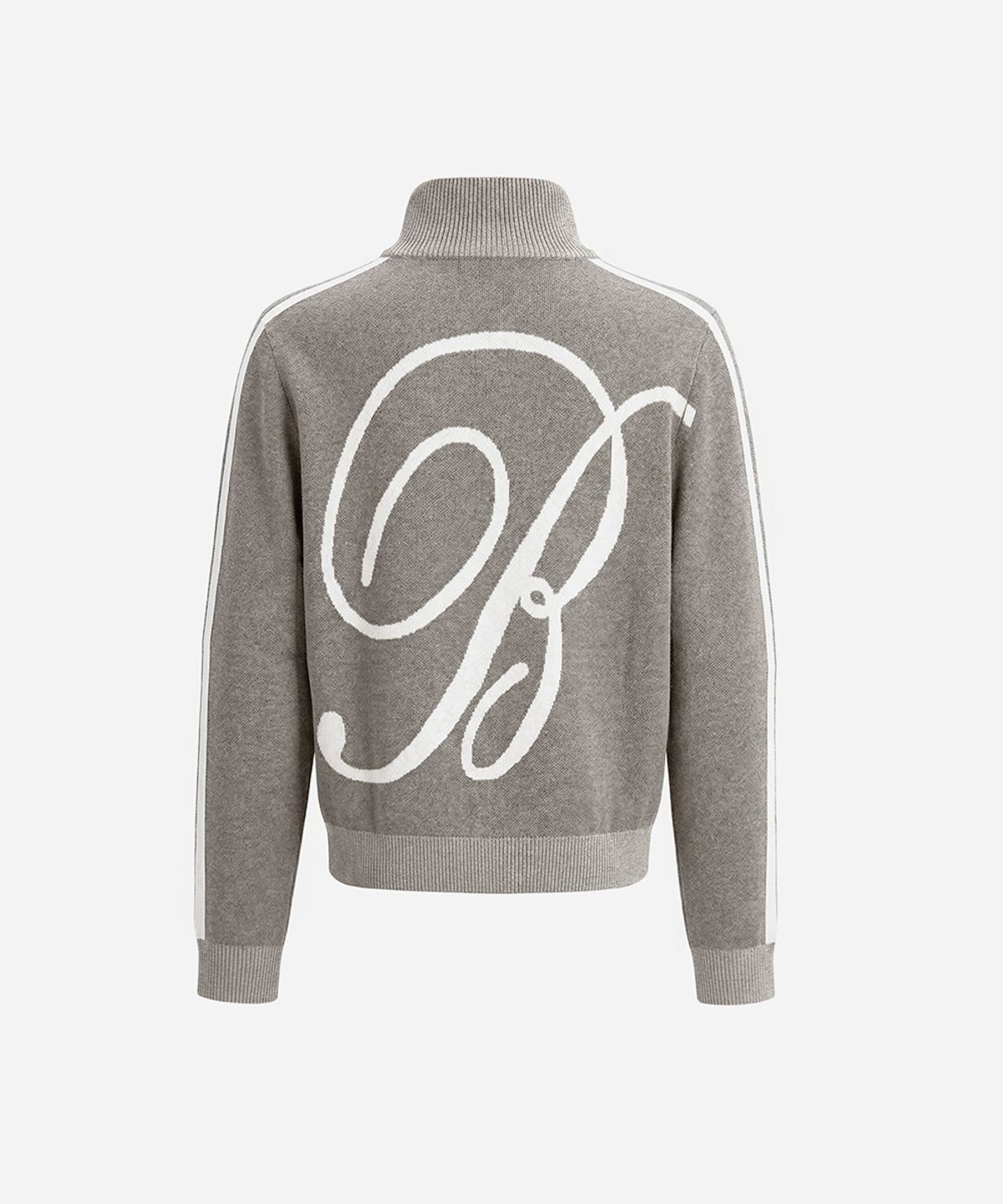 배드블러드(BADBLOOD) Big B Logo Full-Zip Knit Track Top - Sand