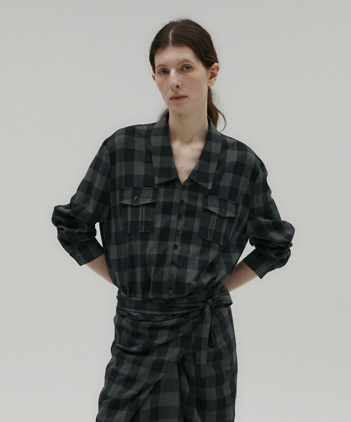 솔티페블(SALTY PEBBLE) POCKET BUTTON CHECK SHIRTS [CHECK]