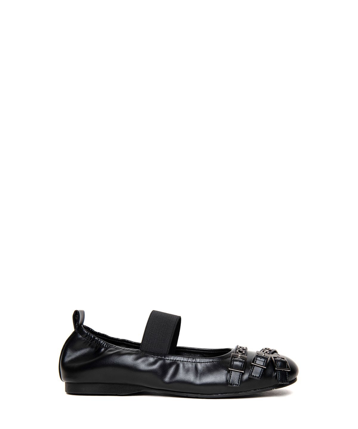 쓰리투에이티(THREE TO EIGHTY) BUCKLE BAND BALLERINA FLATS BLACK