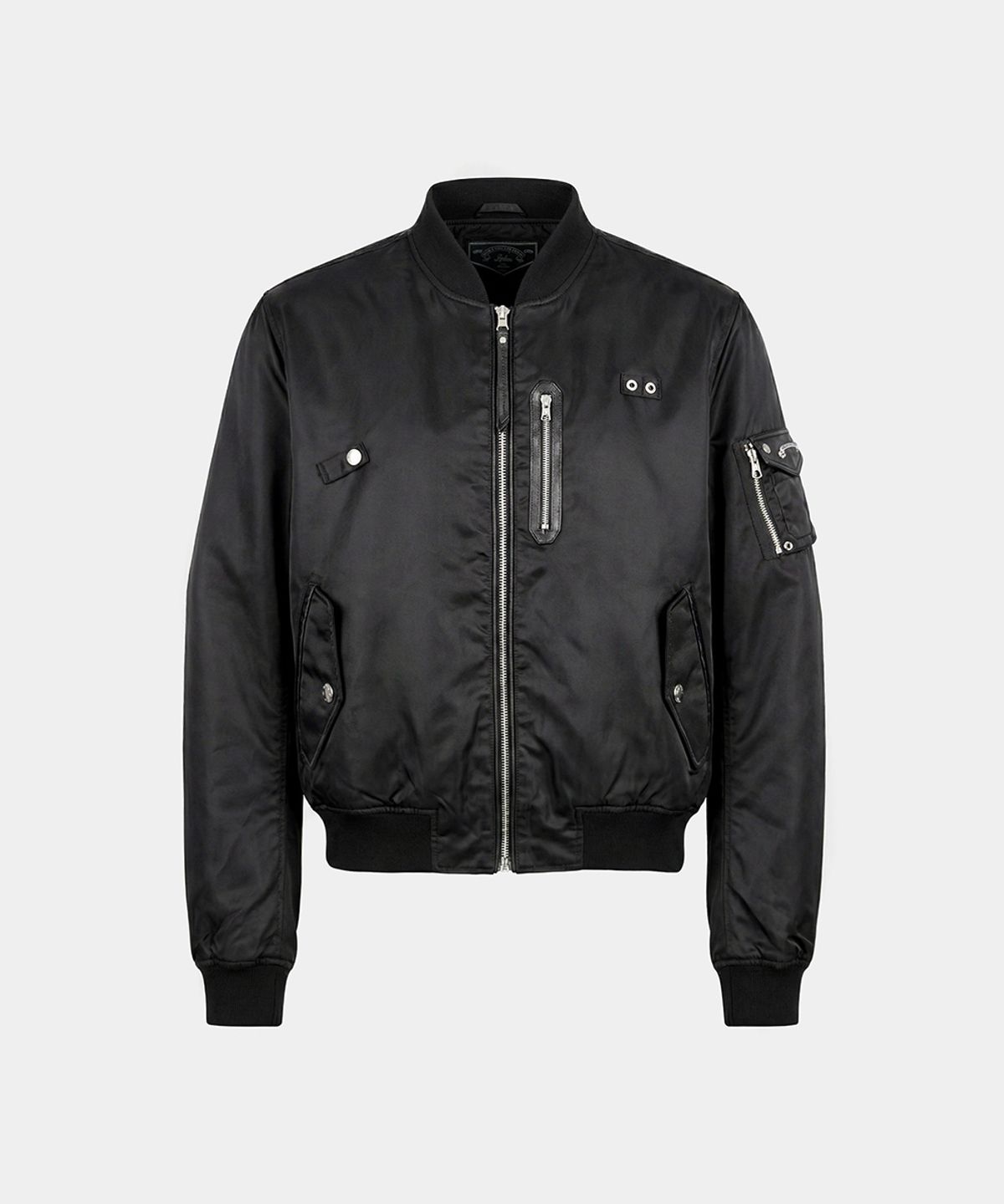 배드블러드(BADBLOOD) Satin Nylon MA-1 Jacket - Black